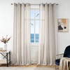 image:imageDriftAway Farmhouse Curtains for Living Room Vertical Striped Linen Curtains Semi Sheer Light Filtering Grommet Window Treatments 84 Inches Long 2 Panels Pinstripe Navy on BeigeG Navy on Beige