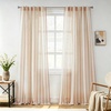 image:imageDriftAway Farmhouse Curtains for Living Room Vertical Striped Linen Curtains Semi Sheer Light Filtering Grommet Window Treatments 84 Inches Long 2 Panels Pinstripe Navy on BeigeB Red on Beige