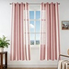 image:imageDriftAway Farmhouse Curtains for Living Room Vertical Striped Linen Curtains Semi Sheer Light Filtering Grommet Window Treatments 84 Inches Long 2 Panels Pinstripe Navy on BeigeG Red