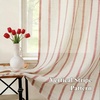 image:imageDriftAway Farmhouse Curtains for Living Room Vertical Striped Linen Curtains Semi Sheer Light Filtering Grommet Window Treatments 84 Inches Long 2 Panels Pinstripe Navy on BeigeB Red on Beige