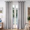 image:imageDriftAway Farmhouse Curtains for Living Room Vertical Striped Linen Curtains Semi Sheer Light Filtering Grommet Window Treatments 84 Inches Long 2 Panels Pinstripe Navy on BeigeG Dark Blue