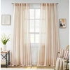 image:imageDriftAway Farmhouse Curtains for Living Room Vertical Striped Linen Curtains Semi Sheer Light Filtering Grommet Window Treatments 84 Inches Long 2 Panels Pinstripe Navy on BeigeB Red on Beige
