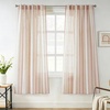 image:imageDriftAway Farmhouse Curtains for Living Room Vertical Striped Linen Curtains Semi Sheer Light Filtering Grommet Window Treatments 84 Inches Long 2 Panels Pinstripe Navy on BeigeB Red on Beige