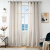 image:imageDriftAway Farmhouse Curtains for Living Room Vertical Striped Linen Curtains Semi Sheer Light Filtering Grommet Window Treatments 84 Inches Long 2 Panels Pinstripe Navy on BeigeG Navy on Beige