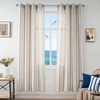 image:imageDriftAway Farmhouse Curtains for Living Room Vertical Striped Linen Curtains Semi Sheer Light Filtering Grommet Window Treatments 84 Inches Long 2 Panels Pinstripe Navy on BeigeG Navy on Beige