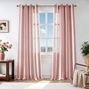 image:imageDriftAway Farmhouse Curtains for Living Room Vertical Striped Linen Curtains Semi Sheer Light Filtering Grommet Window Treatments 84 Inches Long 2 Panels Pinstripe Navy on BeigeG Red