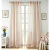 image:imageDriftAway Farmhouse Curtains for Living Room Vertical Striped Linen Curtains Semi Sheer Light Filtering Grommet Window Treatments 84 Inches Long 2 Panels Pinstripe Navy on BeigeB Red on Beige