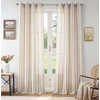 image:imageDriftAway Farmhouse Curtains for Living Room Vertical Striped Linen Curtains Semi Sheer Light Filtering Grommet Window Treatments 84 Inches Long 2 Panels Pinstripe Navy on BeigeG Grey on Beige