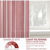 image:imageDriftAway Farmhouse Curtains for Living Room Vertical Striped Linen Curtains Semi Sheer Light Filtering Grommet Window Treatments 84 Inches Long 2 Panels Pinstripe Navy on BeigeG Red