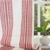 image:imageDriftAway Farmhouse Curtains for Living Room Vertical Striped Linen Curtains Semi Sheer Light Filtering Grommet Window Treatments 84 Inches Long 2 Panels Pinstripe Navy on BeigeB Red