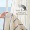 image:imageDriftAway Farmhouse Curtains for Living Room Vertical Striped Linen Curtains Semi Sheer Light Filtering Grommet Window Treatments 84 Inches Long 2 Panels Pinstripe Navy on BeigeB Navy on Beige