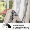 image:imageDriftAway Farmhouse Curtains for Living Room Vertical Striped Linen Curtains Semi Sheer Light Filtering Grommet Window Treatments 84 Inches Long 2 Panels Pinstripe Navy on BeigeB Black