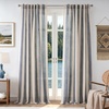 image:imageDriftAway Farmhouse Curtains for Living Room Vertical Striped Linen Curtains Semi Sheer Light Filtering Grommet Window Treatments 84 Inches Long 2 Panels Pinstripe Navy on BeigeB Dark Blue