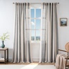 image:imageDriftAway Farmhouse Curtains for Living Room Vertical Striped Linen Curtains Semi Sheer Light Filtering Grommet Window Treatments 84 Inches Long 2 Panels Pinstripe Navy on BeigeB Black
