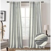 image:imageDriftAway Farmhouse Curtains for Living Room Vertical Striped Linen Curtains Semi Sheer Light Filtering Grommet Window Treatments 84 Inches Long 2 Panels Pinstripe Navy on BeigeB Grey