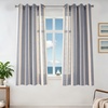 image:imageDriftAway Farmhouse Curtains for Living Room Vertical Striped Linen Curtains Semi Sheer Light Filtering Grommet Window Treatments 84 Inches Long 2 Panels Pinstripe Navy on BeigeG Jean Navy