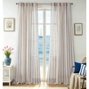image:imageDriftAway Farmhouse Curtains for Living Room Vertical Striped Linen Curtains Semi Sheer Light Filtering Grommet Window Treatments 84 Inches Long 2 Panels Pinstripe Navy on BeigeB Navy on Beige