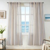 image:imageDriftAway Farmhouse Curtains for Living Room Vertical Striped Linen Curtains Semi Sheer Light Filtering Grommet Window Treatments 84 Inches Long 2 Panels Pinstripe Navy on BeigeB Navy on Beige