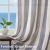 image:imageDriftAway Farmhouse Curtains for Living Room Vertical Striped Linen Curtains Semi Sheer Light Filtering Grommet Window Treatments 84 Inches Long 2 Panels Pinstripe Navy on BeigeB Dark Blue