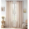 image:imageDriftAway Farmhouse Curtains for Living Room Vertical Striped Linen Curtains Semi Sheer Light Filtering Grommet Window Treatments 84 Inches Long 2 Panels Pinstripe Navy on BeigeG Red on Beige