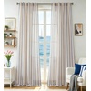 image:imageDriftAway Farmhouse Curtains for Living Room Vertical Striped Linen Curtains Semi Sheer Light Filtering Grommet Window Treatments 84 Inches Long 2 Panels Pinstripe Navy on BeigeB Navy on Beige