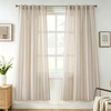 image:imageDriftAway Farmhouse Curtains for Living Room Vertical Striped Linen Curtains Semi Sheer Light Filtering Grommet Window Treatments 84 Inches Long 2 Panels Pinstripe Navy on BeigeB Grey on Beige