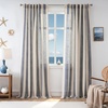 image:imageDriftAway Farmhouse Curtains for Living Room Vertical Striped Linen Curtains Semi Sheer Light Filtering Grommet Window Treatments 84 Inches Long 2 Panels Pinstripe Navy on BeigeB Dark Blue