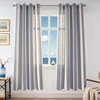 image:imageDriftAway Farmhouse Curtains for Living Room Vertical Striped Linen Curtains Semi Sheer Light Filtering Grommet Window Treatments 84 Inches Long 2 Panels Pinstripe Navy on BeigeG Jean Navy