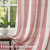 image:imageDriftAway Farmhouse Curtains for Living Room Vertical Striped Linen Curtains Semi Sheer Light Filtering Grommet Window Treatments 84 Inches Long 2 Panels Pinstripe Navy on BeigeG Red