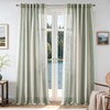 image:imageDriftAway Farmhouse Curtains for Living Room Vertical Striped Linen Curtains Semi Sheer Light Filtering Grommet Window Treatments 84 Inches Long 2 Panels Pinstripe Navy on BeigeB Loden Green