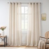 image:imageDriftAway Farmhouse Curtains for Living Room Vertical Striped Linen Curtains Semi Sheer Light Filtering Grommet Window Treatments 84 Inches Long 2 Panels Pinstripe Navy on BeigeG Grey on Beige