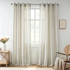 image:imageDriftAway Farmhouse Curtains for Living Room Vertical Striped Linen Curtains Semi Sheer Light Filtering Grommet Window Treatments 84 Inches Long 2 Panels Pinstripe Navy on BeigeG Loden Green on Beige