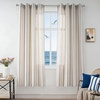 image:imageDriftAway Farmhouse Curtains for Living Room Vertical Striped Linen Curtains Semi Sheer Light Filtering Grommet Window Treatments 84 Inches Long 2 Panels Pinstripe Navy on BeigeG Navy on Beige