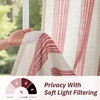 image:imageDriftAway Farmhouse Curtains for Living Room Vertical Striped Linen Curtains Semi Sheer Light Filtering Grommet Window Treatments 84 Inches Long 2 Panels Pinstripe Navy on BeigeB Red