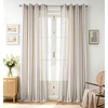 image:imageDriftAway Farmhouse Curtains for Living Room Vertical Striped Linen Curtains Semi Sheer Light Filtering Grommet Window Treatments 84 Inches Long 2 Panels Pinstripe Navy on BeigeG Black on Beige