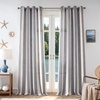 image:imageDriftAway Farmhouse Curtains for Living Room Vertical Striped Linen Curtains Semi Sheer Light Filtering Grommet Window Treatments 84 Inches Long 2 Panels Pinstripe Navy on BeigeG Dark Blue