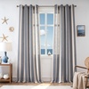 image:imageDriftAway Farmhouse Curtains for Living Room Vertical Striped Linen Curtains Semi Sheer Light Filtering Grommet Window Treatments 84 Inches Long 2 Panels Pinstripe Navy on BeigeG Dark Blue