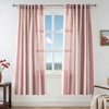 image:imageDriftAway Farmhouse Curtains for Living Room Vertical Striped Linen Curtains Semi Sheer Light Filtering Grommet Window Treatments 84 Inches Long 2 Panels Pinstripe Navy on BeigeB Red