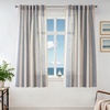 image:imageDriftAway Farmhouse Curtains for Living Room Vertical Striped Linen Curtains Semi Sheer Light Filtering Grommet Window Treatments 84 Inches Long 2 Panels Pinstripe Navy on BeigeB Jean Navy