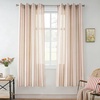 image:imageDriftAway Farmhouse Curtains for Living Room Vertical Striped Linen Curtains Semi Sheer Light Filtering Grommet Window Treatments 84 Inches Long 2 Panels Pinstripe Navy on BeigeG Red on Beige