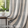 image:imageDriftAway Farmhouse Curtains for Living Room Vertical Striped Linen Curtains Semi Sheer Light Filtering Grommet Window Treatments 84 Inches Long 2 Panels Pinstripe Navy on BeigeG Black