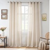 image:imageDriftAway Farmhouse Curtains for Living Room Vertical Striped Linen Curtains Semi Sheer Light Filtering Grommet Window Treatments 84 Inches Long 2 Panels Pinstripe Navy on BeigeG Grey on Beige