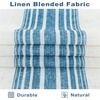 image:imageDriftAway Farmhouse Curtains for Living Room Vertical Striped Linen Curtains Semi Sheer Light Filtering Grommet Window Treatments 84 Inches Long 2 Panels Pinstripe Navy on BeigeG Jean Navy