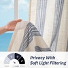 image:imageDriftAway Farmhouse Curtains for Living Room Vertical Striped Linen Curtains Semi Sheer Light Filtering Grommet Window Treatments 84 Inches Long 2 Panels Pinstripe Navy on BeigeB Jean Navy