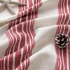 image:imageDriftAway Farmhouse Curtains for Living Room Vertical Striped Linen Curtains Semi Sheer Light Filtering Grommet Window Treatments 84 Inches Long 2 Panels Pinstripe Navy on BeigeG Red