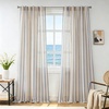image:imageDriftAway Farmhouse Curtains for Living Room Vertical Striped Linen Curtains Semi Sheer Light Filtering Grommet Window Treatments 84 Inches Long 2 Panels Pinstripe Navy on BeigeB Navy on Beige