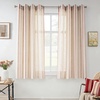 image:imageDriftAway Farmhouse Curtains for Living Room Vertical Striped Linen Curtains Semi Sheer Light Filtering Grommet Window Treatments 84 Inches Long 2 Panels Pinstripe Navy on BeigeG Red on Beige