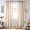 image:imageDriftAway Farmhouse Curtains for Living Room Vertical Striped Linen Curtains Semi Sheer Light Filtering Grommet Window Treatments 84 Inches Long 2 Panels Pinstripe Navy on BeigeG Red on Beige