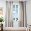 image:imageDriftAway Farmhouse Curtains for Living Room Vertical Striped Linen Curtains Semi Sheer Light Filtering Grommet Window Treatments 84 Inches Long 2 Panels Pinstripe Navy on BeigeB Jean Navy
