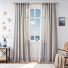 image:imageDriftAway Farmhouse Curtains for Living Room Vertical Striped Linen Curtains Semi Sheer Light Filtering Grommet Window Treatments 84 Inches Long 2 Panels Pinstripe Navy on BeigeB Jean Navy